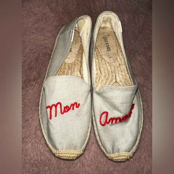 Soludos Women's Espadrilles flats grey mon amour 7.5 summer vacation beach - Picture 2 of 10